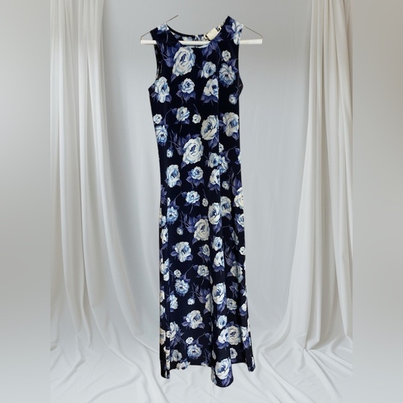 Maurices Floral Sleeveless Maxi Dress corset ties in back - Picture 1 of 5